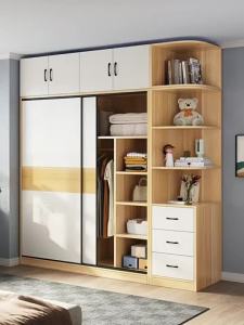 [CozyNest ]Nordic HDB Wardrobe Sliding Door Large Capacity Wardrobe Thicken Wardrobe Cabinet Sliding Wardrobe
