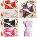 Lingerie Seksi Bra Set Sexy Lingerie Lace Transparent Open Bra G-String Bikini A1290. 