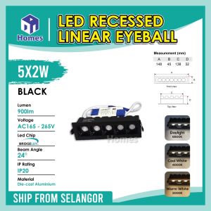 Linear LED Eyeball Anti Glare Eyeball Recessed LED Spot light Full Die-Cast Material High Quality Branded LED Chip