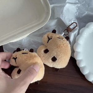Soft Capybara Plush Hanging Ornament With Sound Effect Bag Charm Decoration Keyring Great For Backpacks And Keychains