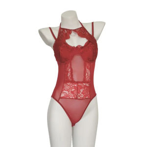 Thời trang treo cổ jumpsuit đồ lót jumpsuit rỗng ren shampsuit rõ ràng jumpsuit