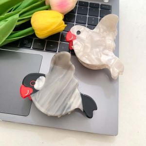 ELLIER ขนาดกลางขนาด กรงเล็บขนนก สไตล์เกาหลีแบบ การ์ตูนลายการ์ตูน กิ๊ปหนีบผมอาซีเตท สร้างสรรค์และสร้างสรรค์ ผ้าโพกศีรษะ คลิปฉลามสัตว์ ปาร์ตี้งานปาร์ตี้