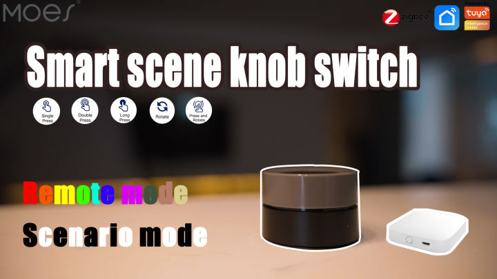 MOES Smart Knob Switch, Tuya ZigBee Wireless Button, Create Scenes In Smart Life App,Battery-Powered, Home Automation Controller - Foto 2