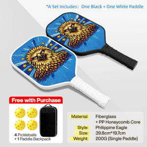 Animal Series Pickleball Paddle Set Lightweight Fiberglass Paddles Includes 2 Paddles and 4 Pickleball Balls Entry Level for Matches