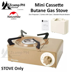 Naturehike Mini Cassette Butane Gas Stove with Carry Case Storage Box for Standard Nozzle Type Canister Fuel 2kw Firepower Outdoor Portable Camping Burner Nature Hike