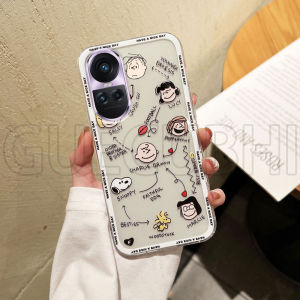 เคสโทรศัพท์OPPO Reno10 Reno 10 Pro Reno10 Pro+ 5G 2023มงกุฎน่ารักการ์ตูนสนูปี้ชาร์ลีเพื่อนกันตกโปร่งใสปลอกซิลิโคนนิ่ม เคสOPPO Reno10 Pro 5G