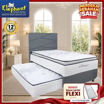 Kasur Springbed 2 In 1 Blossom Elephant - Tempat Tidur - Furnitur - Kamar Tidur - Fitur - Bonus Kasur Lantai
