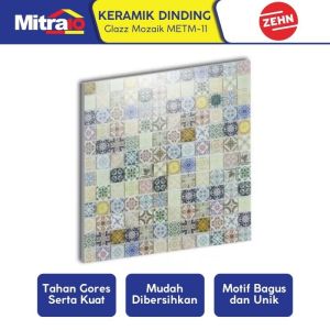 Zehn Keramik Dinding Dapur Glass Mozaik METM-11 30x30 Cm Motif Bunga