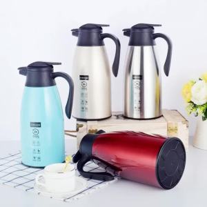 Stainless Steel Double-Layer Thermal Pot Large Capacity 2L Household Vacuum Cold Water Kettle Coffee Pot Gift Customization LOGO