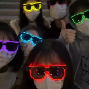 1PC Flashing EL Wire Led Glasses Luminous Party Decorative Lighting Classic Novelty Gift Bright LED Light Up Party SunGlasses