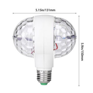 Jmax E27 6W Double Headed LED Mini Party Light Disco Bulb For Club DJ Disco Party & Family Party | LED Mini Party Light Disco Bulb | Mini Disco Party lights USB LED Light Magic Ball RGB Colorful Stage Light Christmas Decoration Lamp