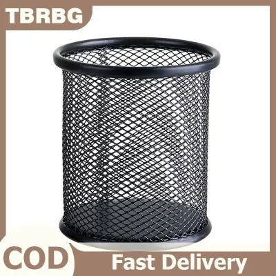 TBRBG Sắt giữ bút rỗng Máy tính để bàn lưu trữ xô sinh viên văn phòng phẩm đa chức năng văn phòng màu đen tròn vuông giữ bút