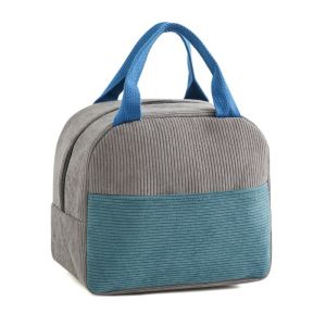 Insulated Lunch Bag Corduroy Tote Large Capacity Aluminum Foil Cooler Food Storage Picnic Work School