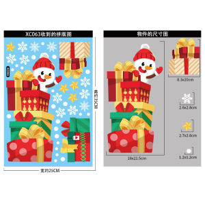 Christmas decorations Snow stickers Santa Elk snowman wreath static stickers