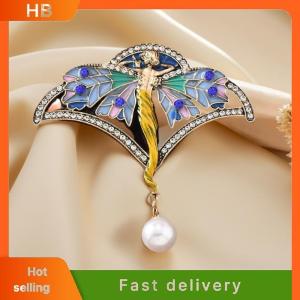 HB Rhinestone Fairy Brooch Encased Winged Design Elegant Retro Statement For Women Men Formal Casual Outfits Christmas Jewelry