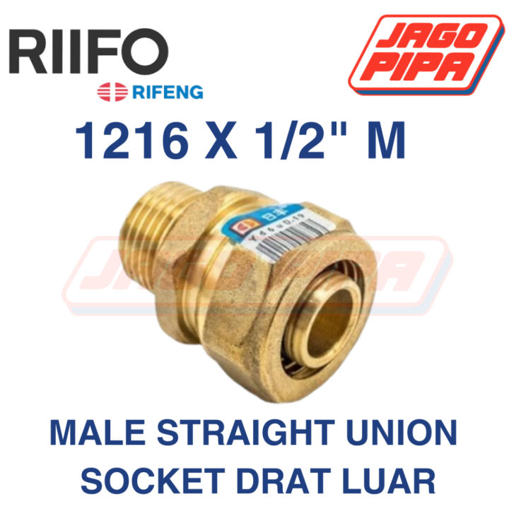 Fitting Rifeng Small Box RIFENG PAP Male Straight Union 1216 X 1/2 M RIIFO Sock Drat Luar ...