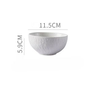 YUNG888 Ceramic SET Retro Western Food Plate Steak and Rice Soup Bowl High - Grade Matte Black and White Tableware