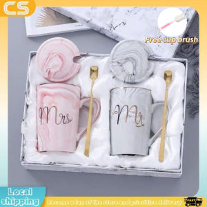 Cute creative water cup marble ceramic cup couple cup coffee wedding gift
