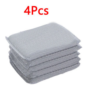 Kebidumei 12Pcs Steel Wire Dishwashing Sponge Double Sided Cleaning Sponge Non-stick Oil Kitchen Dishcloth Reusable Home Cleaning Tool