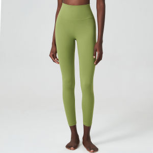 alo yoga Quần yoga da trần cảm giác ban đầu cho phụ nữ kích thước lớn eo cao 25 Quần legging thể thao inch quần cơ bản bó sát