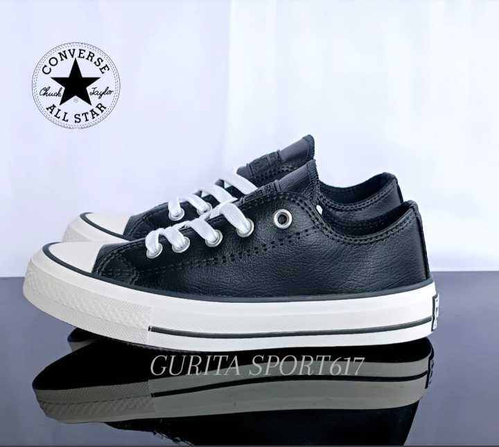 Converse all star kulit hitam sale