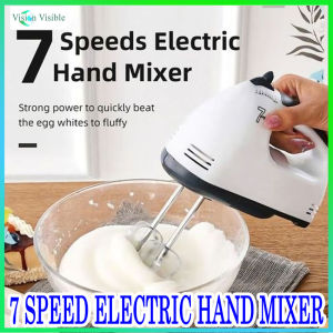 7 Speed Electric High Grade Super Hand Mixer Pancake/Cupcake Batter Dispenser Whisk Chrome Beater Balloon Whisk HE-133