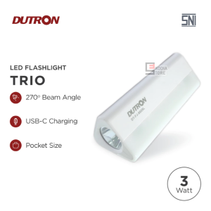 DUTRON Senter Mini Pocket LED Flashlight Type C Rechargeable Hand Flashlight DT-FJ-8656L 3W 3 Watt