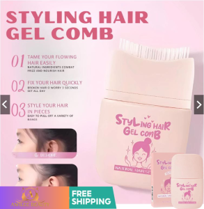 STYLING HAIR COMB SHAPING HAIR GEL WITH STYLING COMB 80ML- Suitable for men women and children Light-weight Neatly Style Hair Enhance Hair