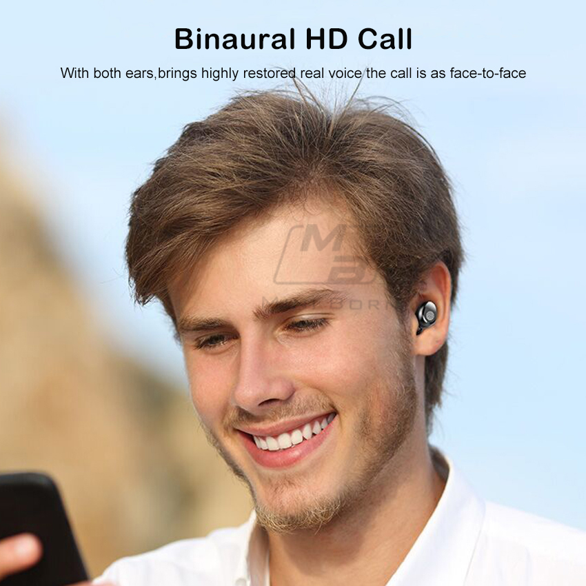Mini born True Wireless Earbuds Mini Earphone Headphone TWS Wireless Bluetooth V5.0 Headset Sport Music Stereo Headphone LED Display Noise Canceling _voghion.com
