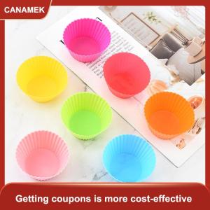 【CANAMEK】 7 cái lốc Silicone bánh cup hình tròn muffin cupcake nướng khuôn Nhà Bếp Nấu Ăn Cung cấp bánh trang trí công cụ