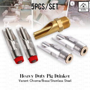 (5PCS/SET)SUS304 Stainless Steel/Brass Copper/Chrome Metal Auto Pig Hog Swine Drinker Livestock