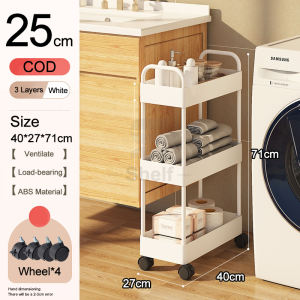 HETEE 4-Tier Kitchen Trolley Cart Shelf Movable Trolley rack With Handle Shelf Slim Slide Tower Movable With Wheels 3-Tier Trolley Kitchen Utility Cart Bedroom/Bathroom Organizer trolly
