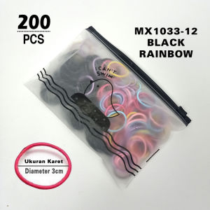 IKAT RAMBUT WANITA KOREA WARNA LENGKAP 100pcs+pouch KARET Elastis AKSESORIS PEREMPUAN MX1033 YARRA