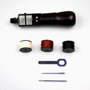 btnx Hand sewing tool for thick leather leather sewing machine with three-color threaded spool ebony wood handle leather sewing awl R3K9L