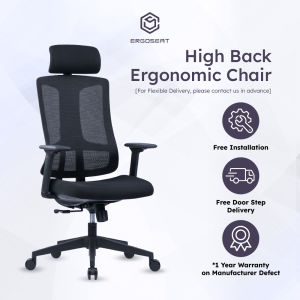 Ergoseat (356A) Ergonomic Home Office Chair C-Curved High Back Computer Chair - Include Delivery