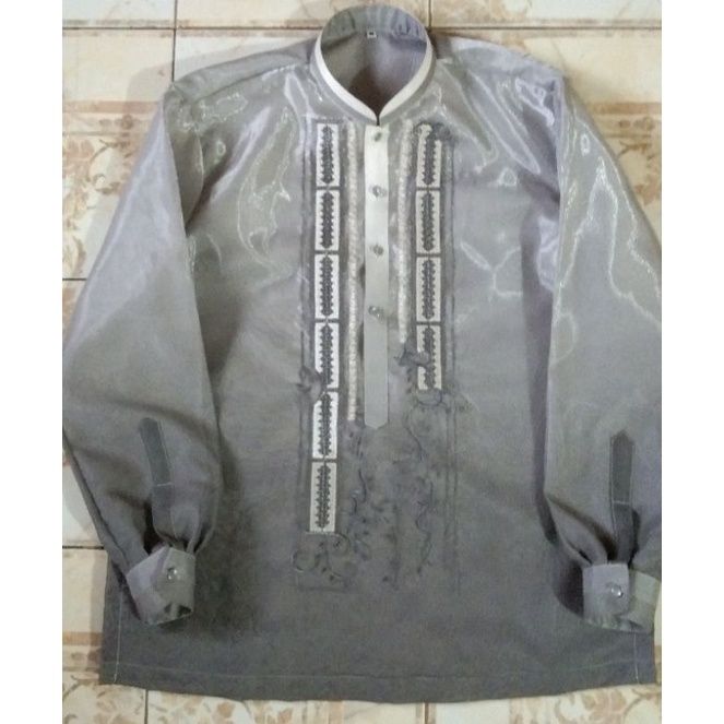 Grey Tagalog 🌺 👚 Barong Tagalog monochromatic gray for kids and adult | Lazada PH