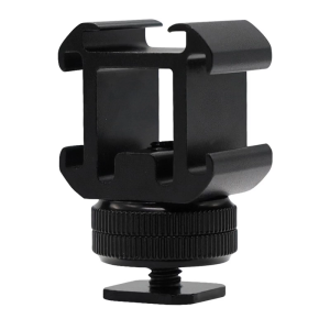 Triple Cold Shoe Mount Double Hot Shoe Triple Hot Shoe Camera Mount Portable Triple Hot Shoe Base Bracket Metal Triple