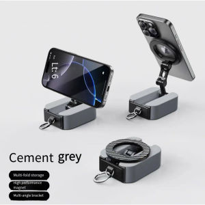 2025 ใหม่ 360 °   ที่วางศัพท์แม่เหล็กหมุนได้สำหรับเดินทาง ABS+เหล็กกล้าคาร์บอน ขาตั้งพับได้สำหรับจับศัพท์บนรถไฟ/เครื่องบิน/โต๊ะ