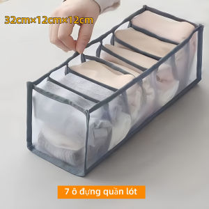 Túi đựng đồ lót/tất đa năng nhiều ngăn chất liệu vải lưới thoáng khí có thể giặt và tái sử dụng