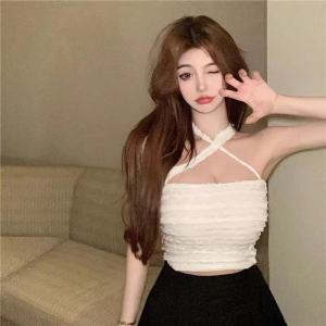 JayJayfashion 6065 เสื้อครอปสาย เสื้อสายเดียวเกาหลี 6065