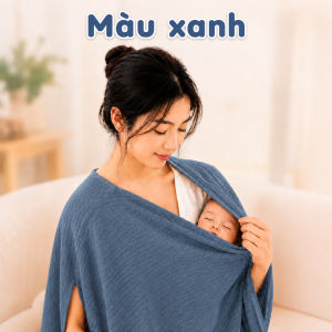 Áo Choàng Cho Con Bú EMA Thoáng Khí - Khăn Choàng Che Bé Bú Đa Năng 360 Độ Cho Mẹ Và Bé Khi Ra Ngoài