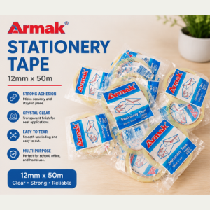 Velvet Armak Stationery Tape – 2pcs/Set – Clear Adhesive Tape for School Office & Everyday Use