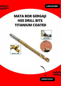 Mata Bor Gergaji 6mm 6.5mm HSS Drill Bits Titanium Coated 2 Fungsi Lubang