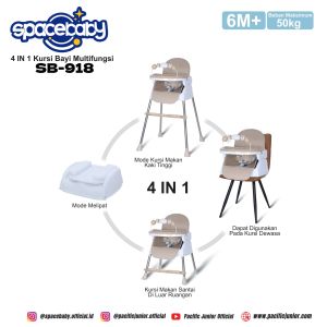 High Chair 4in1 SpaceBaby 918 (Kursi Makan & Booster Seat) Kursi Makan Bayi Space Baby 918 / High Chair Baby Import Murah