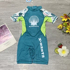 Đồ bơi bé gái 1 mảnh đùi áo tay ngắn họa tiết dễ thương chất liệu thun lạnh đủ size từ 10kg đến 42kg BINSPORTS BB041