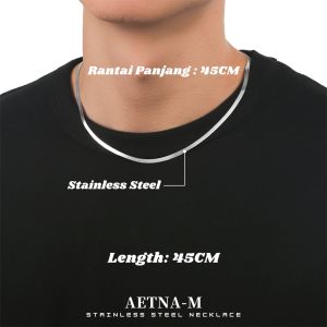 4MM Stainless Steel Silver Snake Bone Clavicle Chain Necklace Men Women Kalung Anti Karat Rantai Leher Lelaki 不锈钢扁蛇骨项链