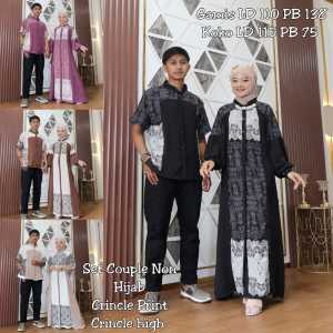 Gamis Couple Maxy Terbaru ( 1 set Gamis + Kemeja)