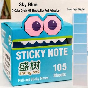 SECRETE AMBIENT LIGHT78SE0 Transparent Pearlescent Pull-Out Sticky Notes Waterproof 105 Sheets Per Roll Glitter Sticky Notes No Residue Gradient Color Memo Notes For Student Stationery