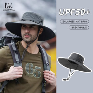 หมวกปีนเขาหมวกกลางแจ้ง LouisWill หมวกเดินป่าหมวกชาวประมงแห้งเร็วหมวกใส่สบายขยาย12ซม. ฝาปิดระบายอากาศได้หมวกปีกหมวกฤดูร้อนหมวกป้องกันแสงแดดใช้ได้ทั้งชายและหญิงหมวกหน้าร้อนหมวกบังแดดปีนเขา
