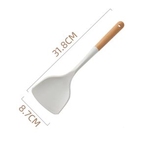 Classy Luxe Silicone Spatula Non-stick Special Spatula Food Grade Wooden Handle High Temperature Resistant Spoon Colander Household Spatula